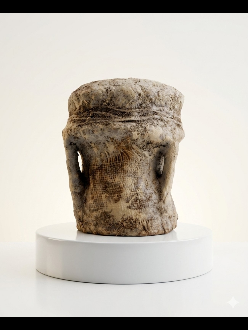 Handcrafted Rustic Textured Paper Clay Vase in Earth Tones. 6"tall 5" Wide